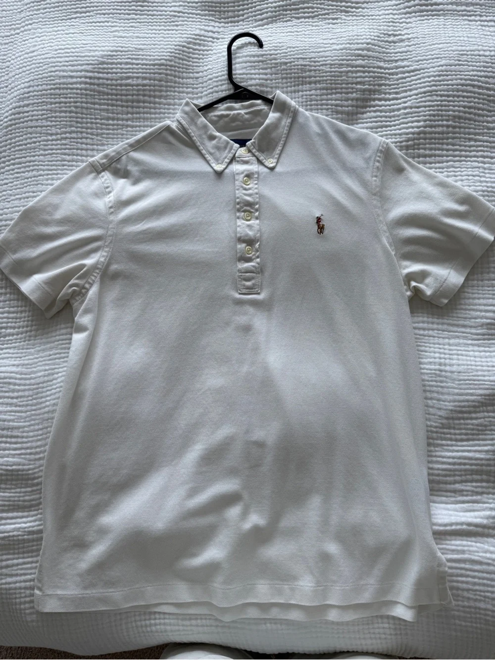 Ralph Lauren White Short-Sleeve Polo with Embroidered Pony